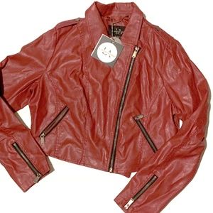 LA Coalition Dark Red Leather Jacket